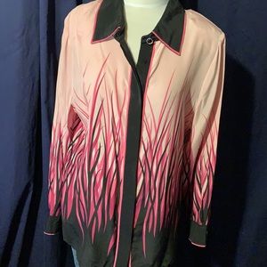 Bob Mackie NWT silk blouse w/removable shoulderpad